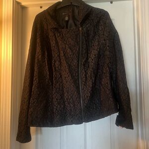 Lane Bryant Women's Black Textured Shimmer Lace Jacket size 24